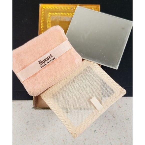 Vintage 1950's Dorset Fifth Avenue Powder Compact Lucite Silver Glitter Confetti - Picture 10 of 16